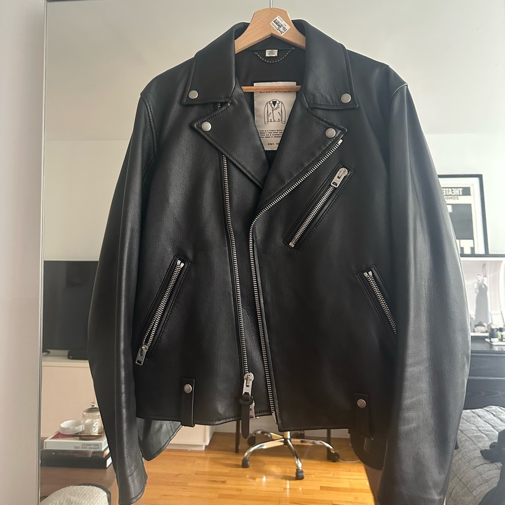 Coach leather moto jacket